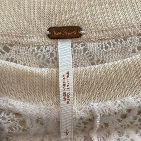 NWT Free People Lace crochet knit Coffee in the Morning Tunic, Chamoix, size S - Picture 5 of 10